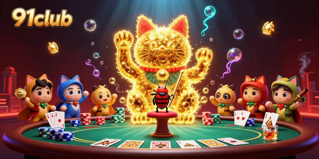Engage in vibrant gambling action with the 91club, where luck and excitement blend in a vivid scene.