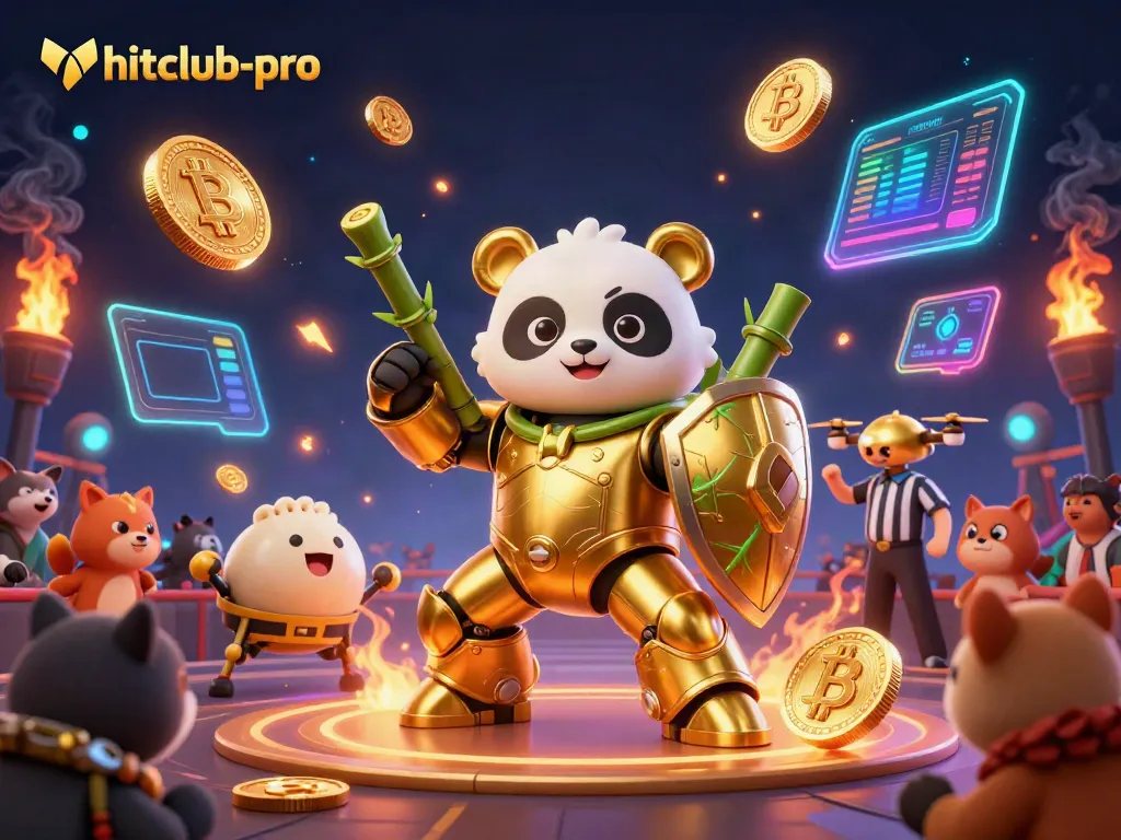 Engage with hitclub-pro's thrilling gaming experience showcasing a mech-suit panda in action.