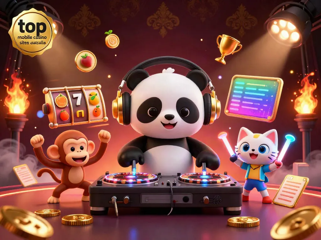 Experience thrilling action at the top mobile casino sites Australia with dynamic characters and vibrant casino elements.