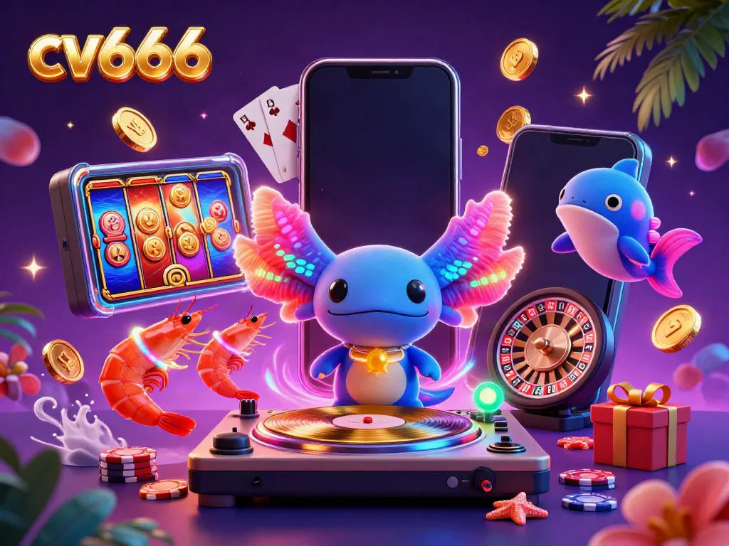 Experience thrilling gaming action at cv666 with colorful elements from slots and a lively underwater scene.