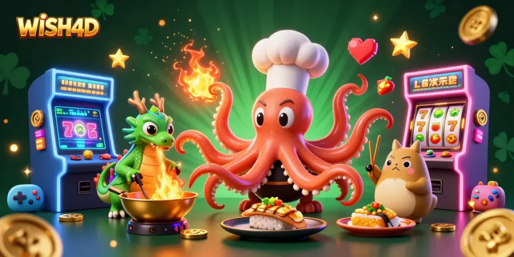 WISH4D empowers players with vibrant action as they spin slot reels in a lively 3D casino.