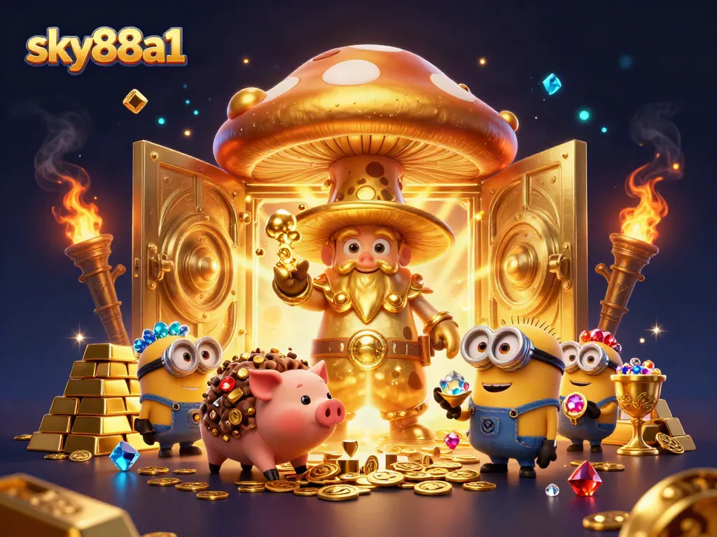 Experience thrilling gaming action at sky88a1 with vibrant treasures and magical elements.