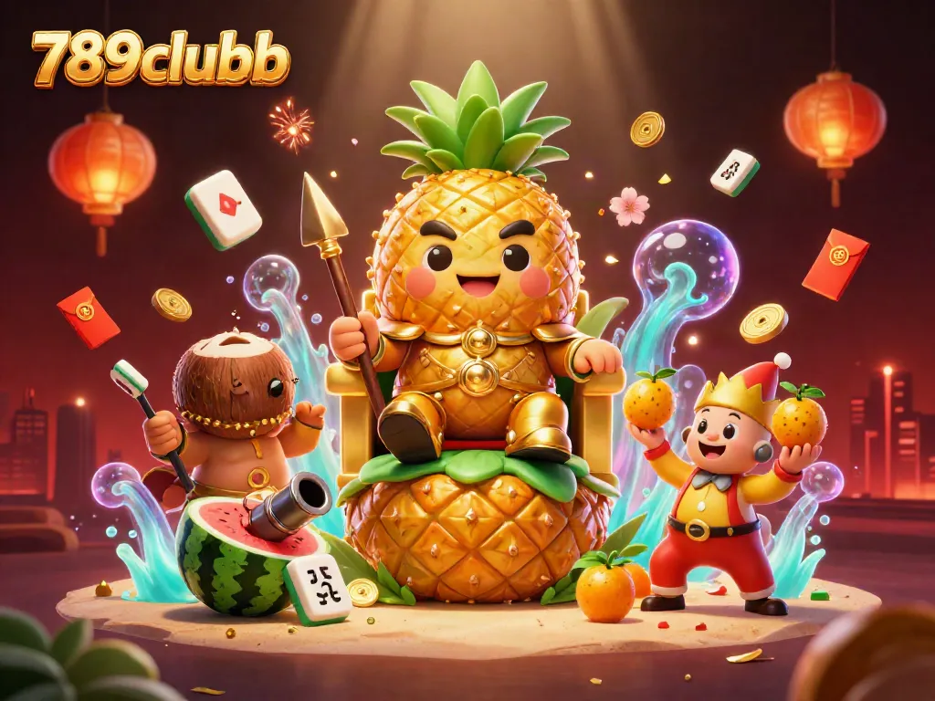 Experience the vibrant games of 789clubb with a colorful casino scene featuring characters and gold elements.