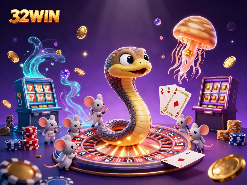 Betting action in space as tiny astronaut mice wager on 32WIN’s cosmic roulette scene.