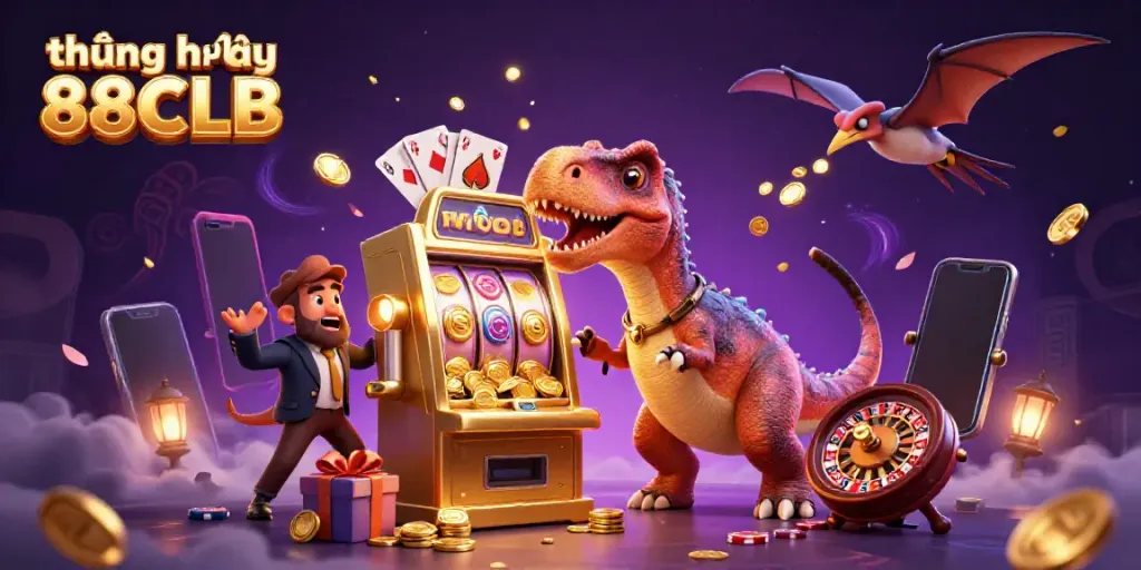 Experience the thrill of the thương hiệu 88CLB with vibrant gaming action in an exhilarating casino scene.