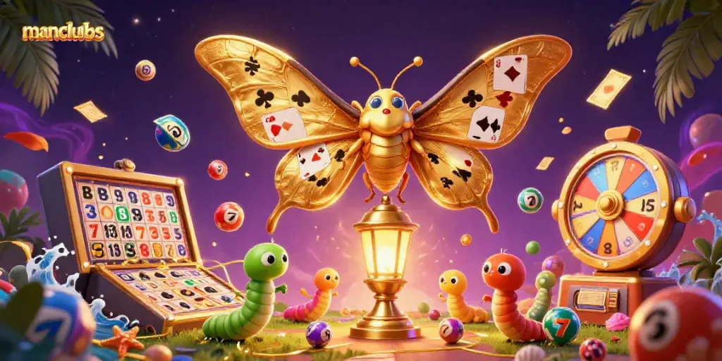 Spin and win at manclubs with thrilling slot reels and colorful casino elements.