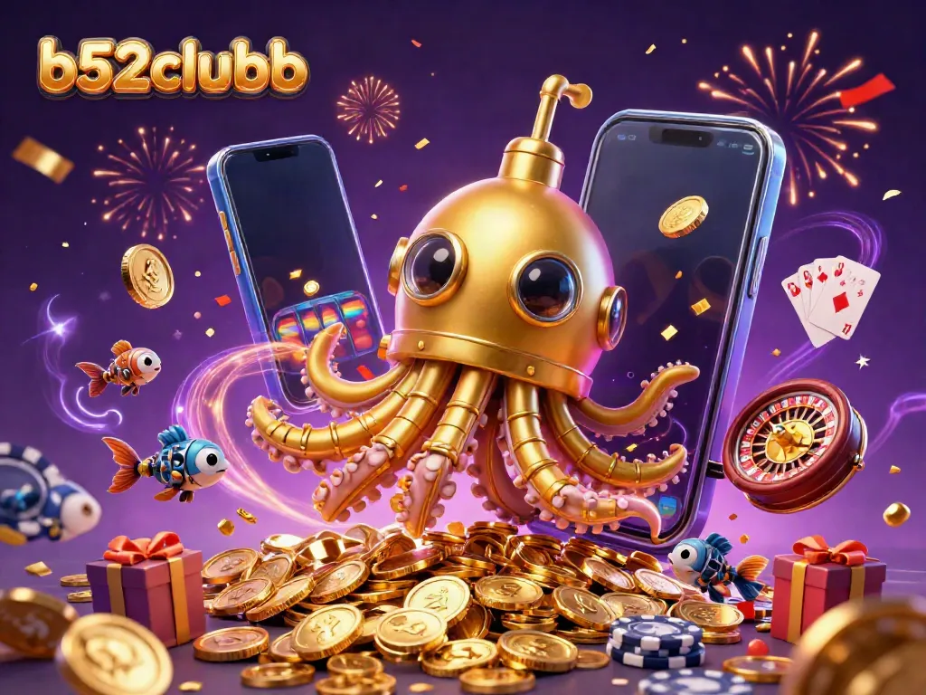 Experience thrilling wins at b52clubb while gaming with a golden kraken submarine and vibrant slot action.