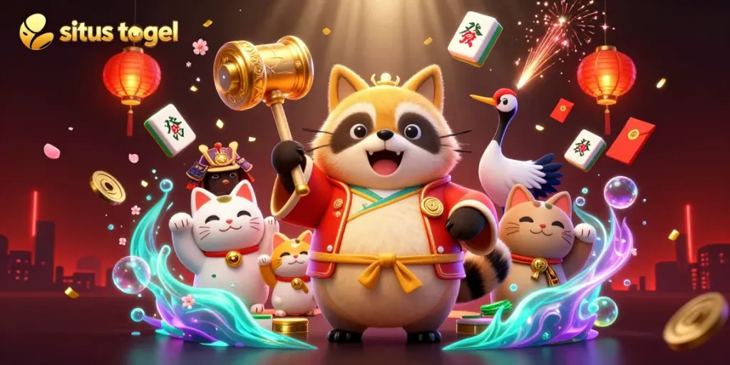 Experience the thrill of situs togel with cheerful characters and vibrant elements in a festive atmosphere.