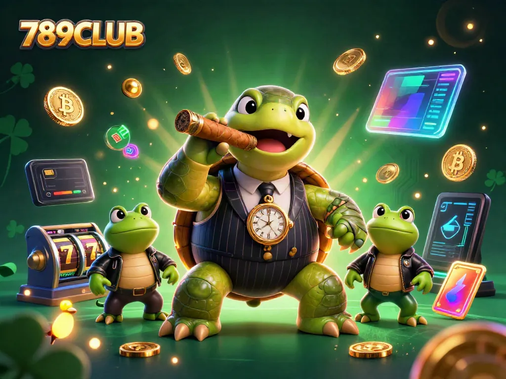 Engage in thrilling gaming excitement with 789CLUB, showcasing lively 3D casino characters and rich slot elements.